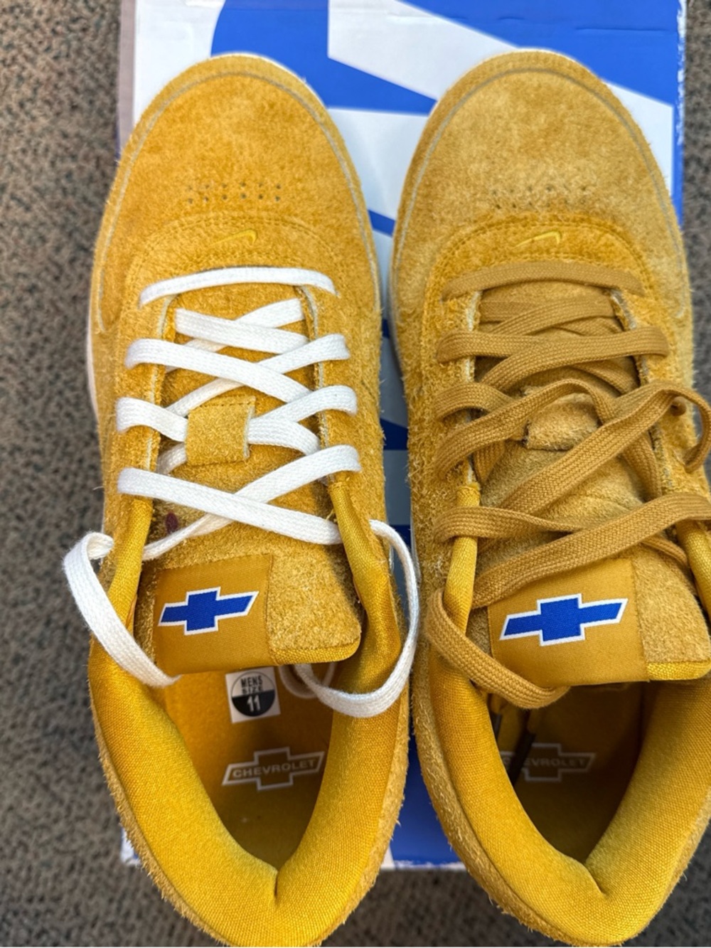 Nike Book 1 Chevrolet Gold Leaf -  Suede Low-Top Sneakers - Picture 3 of 5